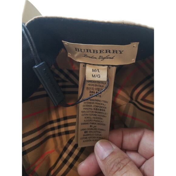 Burberry Vintage Check Baseball Cap w/ Clear Visor Beige Plaid M/L NWT main image 6